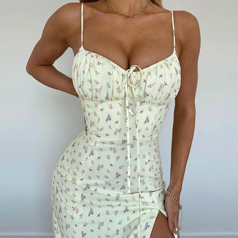Women Elegant Floral Beach Vacation Bodycon Streetwear Long Dress 2024 Summer Clothes Wholesale Items For Business - flohmarkt-deutschland.shop