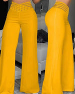 Women High Elastic Waist Wide Leg Loose Pants Summer Fashion Oversized Solid Color Dance Full Flare Trousers LRFZ-m040 - flohmarkt-deutschland.shop