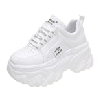 Women Shoes Trend White Black Chunky Sneakers Autumn Winter Thick Bottom Dad Shoes High Quality PU Leather Platform Sneakers New - flohmarkt-deutschland.shop