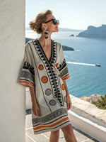 Women's 2025 Summer V-Neck Floral Print Loose Beach Dress, Casual Holiday Maxi Vestidos De Verano(72 characters) - flohmarkt-deutschland.shop