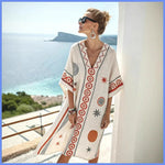 Women's 2025 Summer V-Neck Floral Print Loose Beach Dress, Casual Holiday Maxi Vestidos De Verano(72 characters) - flohmarkt-deutschland.shop