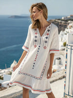 Women's 2025 Summer V-Neck Floral Print Loose Beach Dress, Casual Holiday Maxi Vestidos De Verano(72 characters) - flohmarkt-deutschland.shop