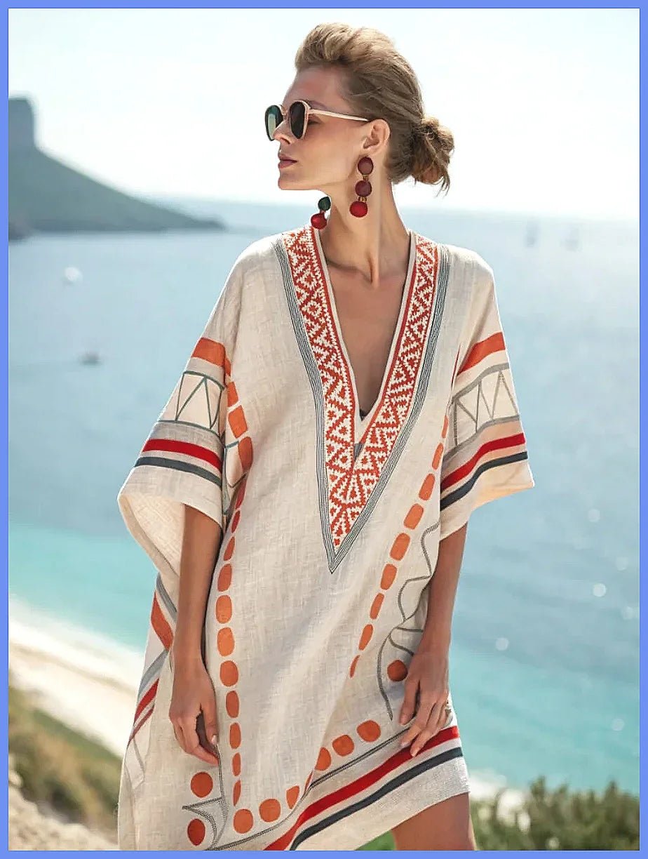 Women's 2025 Summer V-Neck Floral Print Loose Beach Dress, Casual Holiday Maxi Vestidos De Verano(72 characters) - flohmarkt-deutschland.shop