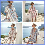 Women's 2025 Summer V-Neck Floral Print Loose Beach Dress, Casual Holiday Maxi Vestidos De Verano(72 characters) - flohmarkt-deutschland.shop