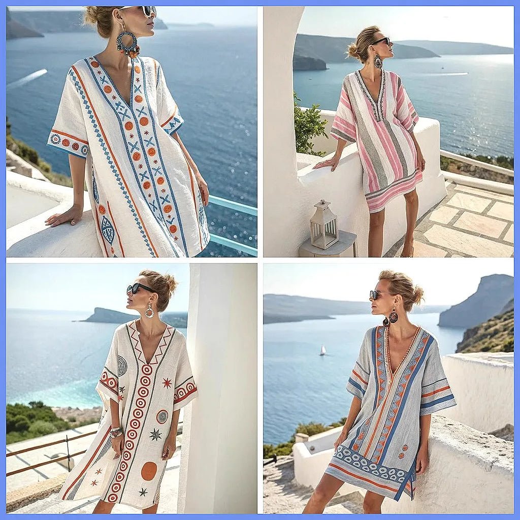 Women's 2025 Summer V-Neck Floral Print Loose Beach Dress, Casual Holiday Maxi Vestidos De Verano(72 characters) - flohmarkt-deutschland.shop