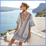 Women's 2025 Summer V-Neck Floral Print Loose Beach Dress, Casual Holiday Maxi Vestidos De Verano(72 characters) - flohmarkt-deutschland.shop
