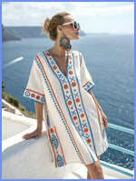 Women's 2025 Summer V-Neck Floral Print Loose Beach Dress, Casual Holiday Maxi Vestidos De Verano(72 characters) - flohmarkt-deutschland.shop