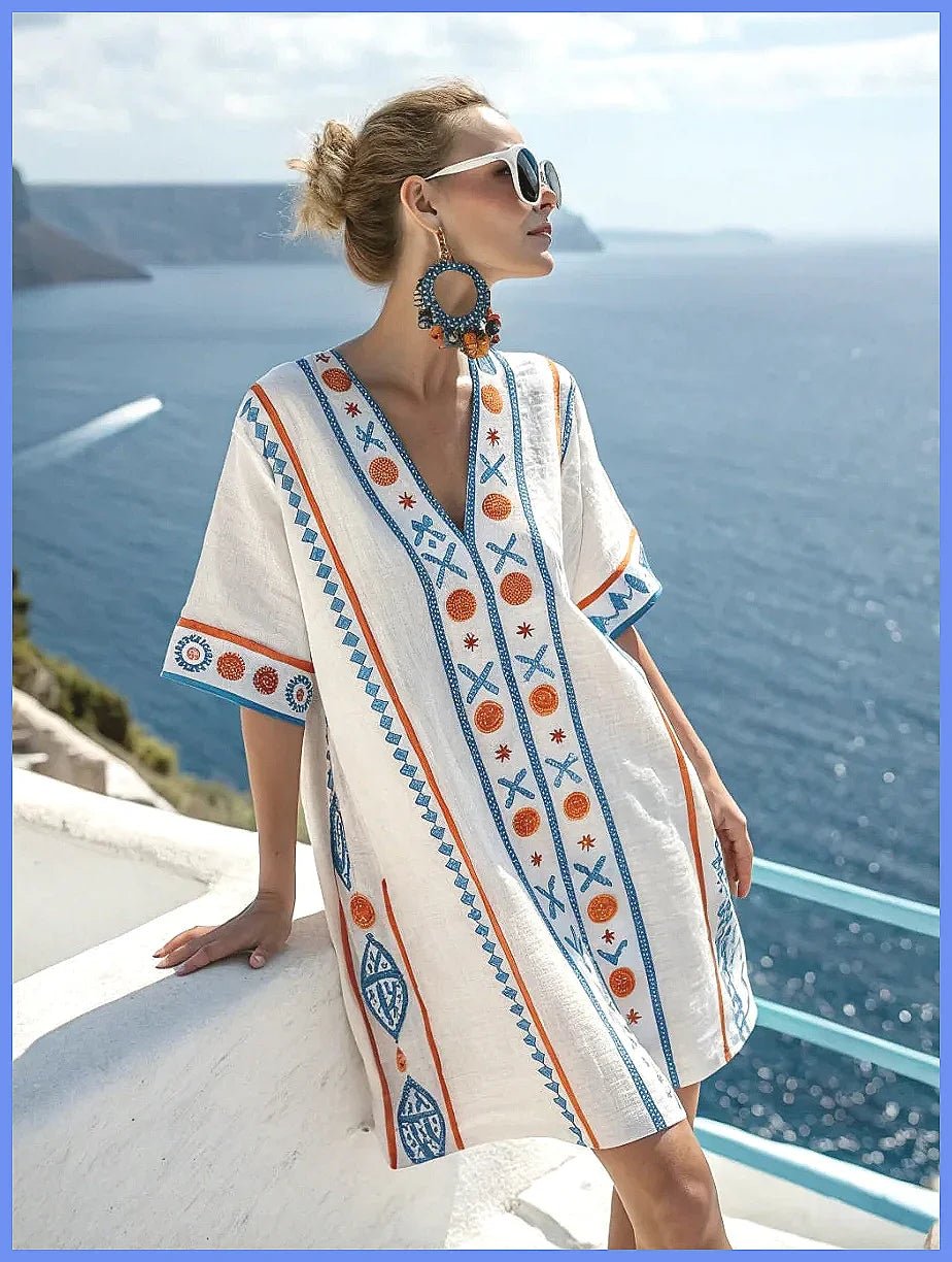 Women's 2025 Summer V-Neck Floral Print Loose Beach Dress, Casual Holiday Maxi Vestidos De Verano(72 characters) - flohmarkt-deutschland.shop