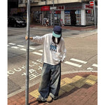 Women's Blue Y2k Oversize Jeans Harajuku Vintage Wide Leg Denim Trousers American Retro 2000s Style Boyfriend Jeans Pants Autumn - flohmarkt-deutschland.shop