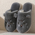 Womens Plush Cat Slippers Winter Warm Cozy Indoor House Shoes Soft EVA Sole Non-Slip Design - flohmarkt-deutschland.shop