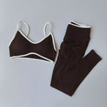 Women's Seamless Fitness Set Tracksuit Yoga Sets Sportswear Workout Middle Waist Leggings Sports Bra Gym Clothing Fitness Suit - flohmarkt-deutschland.shop