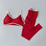 Women's Seamless Fitness Set Tracksuit Yoga Sets Sportswear Workout Middle Waist Leggings Sports Bra Gym Clothing Fitness Suit - flohmarkt-deutschland.shop
