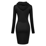 Women's Slim Hoodie Dress Dress Casual Knee Skirt Hoodie High Quality Hooded Sweatshirt Casual Women's Queen Hoodie Skirt - flohmarkt-deutschland.shop
