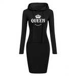 Women's Slim Hoodie Dress Dress Casual Knee Skirt Hoodie High Quality Hooded Sweatshirt Casual Women's Queen Hoodie Skirt - flohmarkt-deutschland.shop