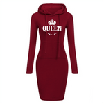 Women's Slim Hoodie Dress Dress Casual Knee Skirt Hoodie High Quality Hooded Sweatshirt Casual Women's Queen Hoodie Skirt - flohmarkt-deutschland.shop