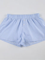 Women's Striped Print Casual Elastic Waist Shorts Y2K Loose Fit Summer Streetwear Chic Basic Fashion Button Detail - flohmarkt-deutschland.shop