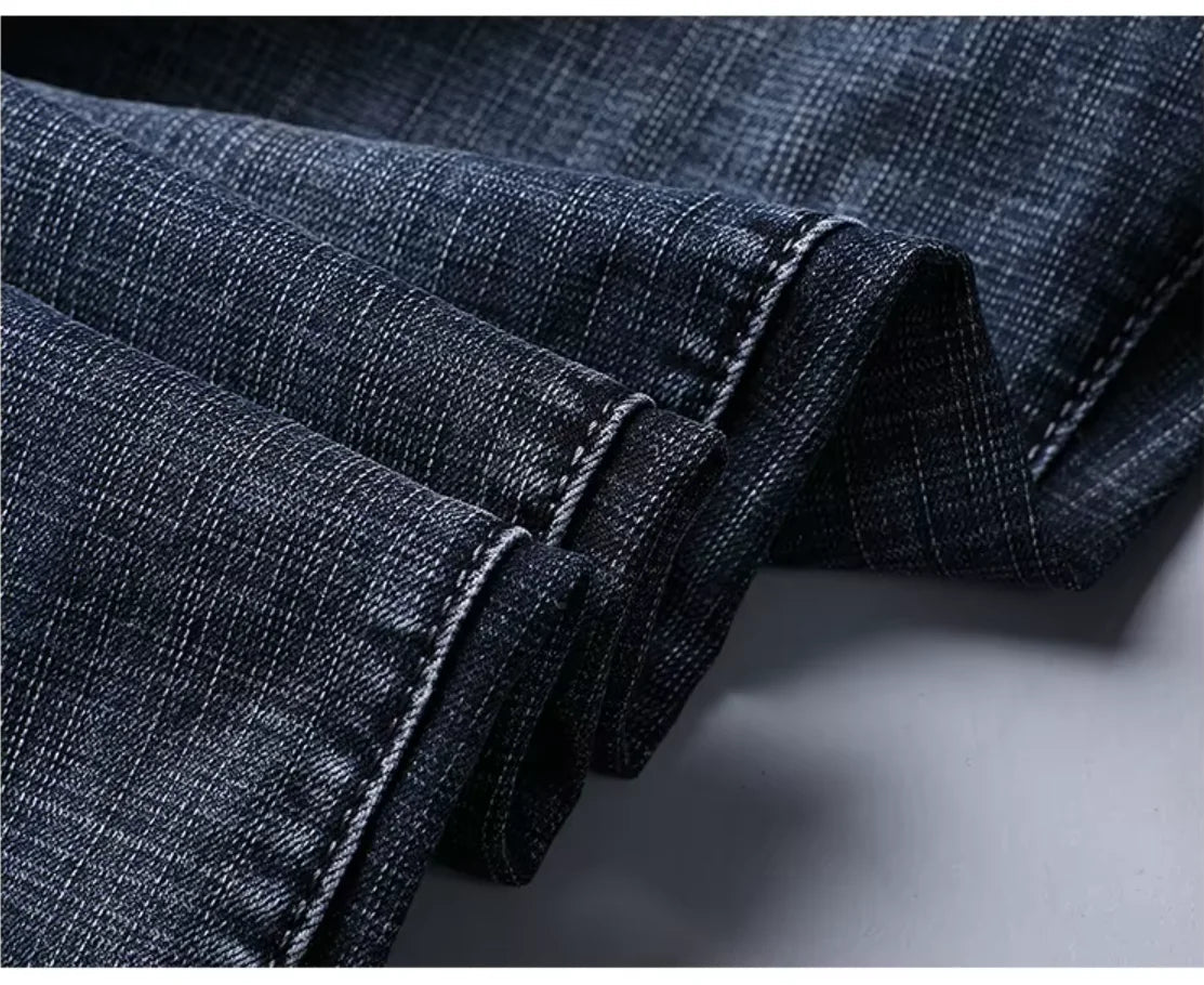 Wthinlee New Business Men's Jeans Casual Straight Stretch Fashion Classic Blue Black Work Denim Pant Trousers Male Clothing - flohmarkt-deutschland.shop