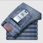 Wthinlee New Business Men's Jeans Casual Straight Stretch Fashion Classic Blue Black Work Denim Pant Trousers Male Clothing - flohmarkt-deutschland.shop