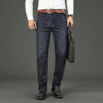 Wthinlee New Business Men's Jeans Casual Straight Stretch Fashion Classic Blue Black Work Denim Pant Trousers Male Clothing - flohmarkt-deutschland.shop