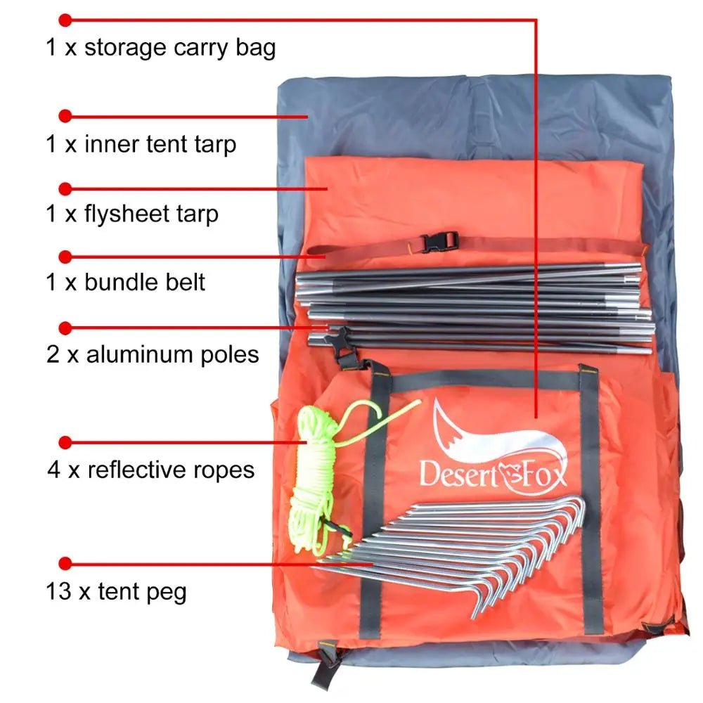Wüste & Fuchs Campingzelt 1-3 Personen – leicht & wasserdicht - flohmarkt-deutschland.shop