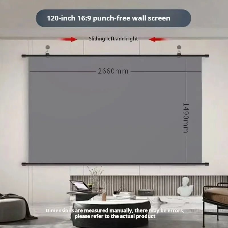 XIAOHUI Anti-light Thick HD Projector Screen 16:9 No-hole Wall-mounted Home Projection Screen 60/72/84/92/100/110/120/133inch - flohmarkt-deutschland.shop