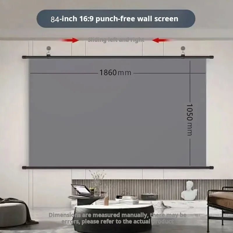 XIAOHUI Anti-light Thick HD Projector Screen 16:9 No-hole Wall-mounted Home Projection Screen 60/72/84/92/100/110/120/133inch - flohmarkt-deutschland.shop