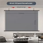 XIAOHUI Anti-light Thick HD Projector Screen 16:9 No-hole Wall-mounted Home Projection Screen 60/72/84/92/100/110/120/133inch - flohmarkt-deutschland.shop