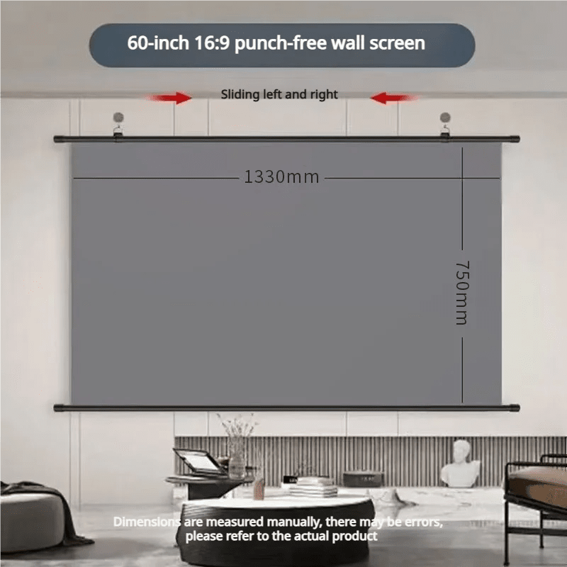 XIAOHUI Anti-light Thick HD Projector Screen 16:9 No-hole Wall-mounted Home Projection Screen 60/72/84/92/100/110/120/133inch - flohmarkt-deutschland.shop