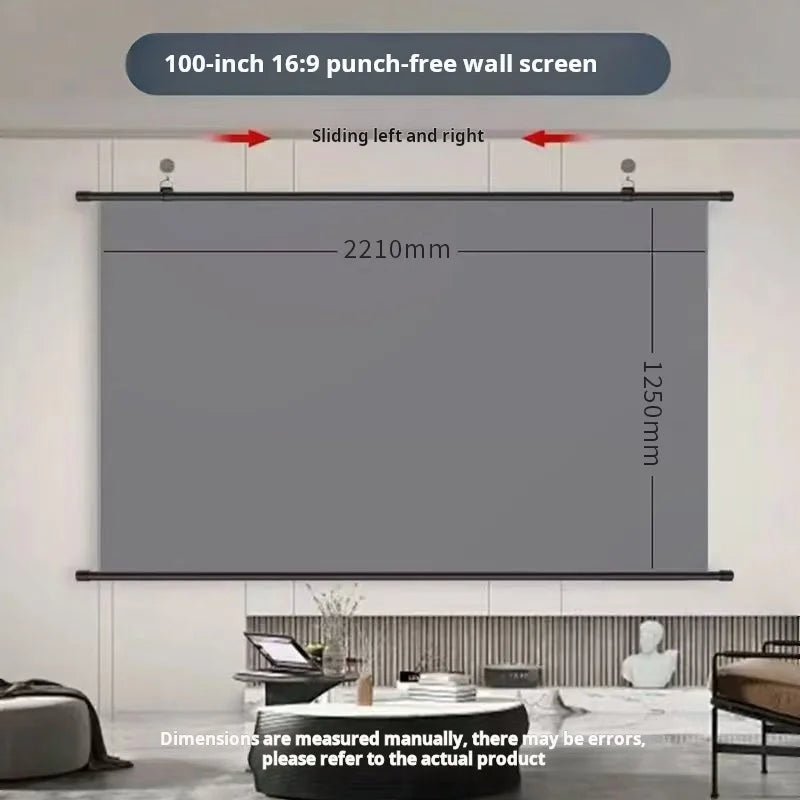 XIAOHUI Anti-light Thick HD Projector Screen 16:9 No-hole Wall-mounted Home Projection Screen 60/72/84/92/100/110/120/133inch - flohmarkt-deutschland.shop