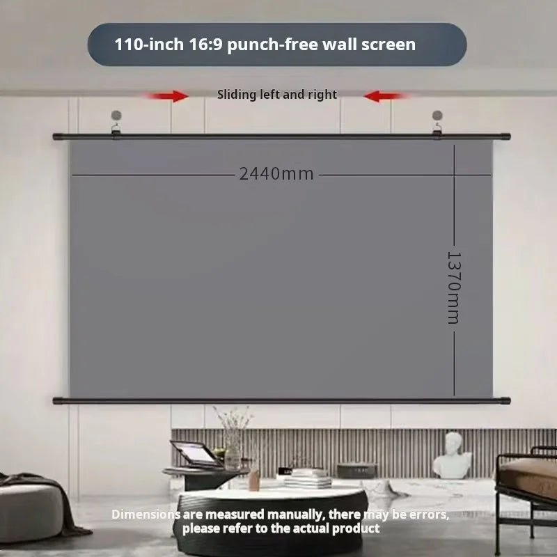 XIAOHUI Anti-light Thick HD Projector Screen 16:9 No-hole Wall-mounted Home Projection Screen 60/72/84/92/100/110/120/133inch - flohmarkt-deutschland.shop