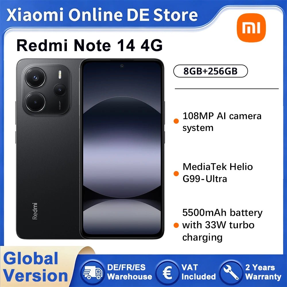 Xiaomi Redmi Note 14 4G 108MP AMOLED 5500mAh NFC EU Version - flohmarkt-deutschland.shop