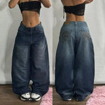 Y2K American New Fashion Tiger Print Loose Jeans Women High Street Harajuku Wind Trend Casual Joker High Waist Wide Leg Pants - flohmarkt-deutschland.shop