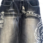 Y2K American New Fashion Tiger Print Loose Jeans Women High Street Harajuku Wind Trend Casual Joker High Waist Wide Leg Pants - flohmarkt-deutschland.shop