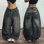 Y2K American New Fashion Tiger Print Loose Jeans Women High Street Harajuku Wind Trend Casual Joker High Waist Wide Leg Pants - flohmarkt-deutschland.shop