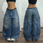 Y2K American New Fashion Tiger Print Loose Jeans Women High Street Harajuku Wind Trend Casual Joker High Waist Wide Leg Pants - flohmarkt-deutschland.shop