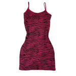 Y2K Grunge Pink Zebra Print Bodycon Mini Dress Women Sleeveless Slim Halter Dress E-girl Aesthetic Party Clubwear Streetwear - flohmarkt-deutschland.shop