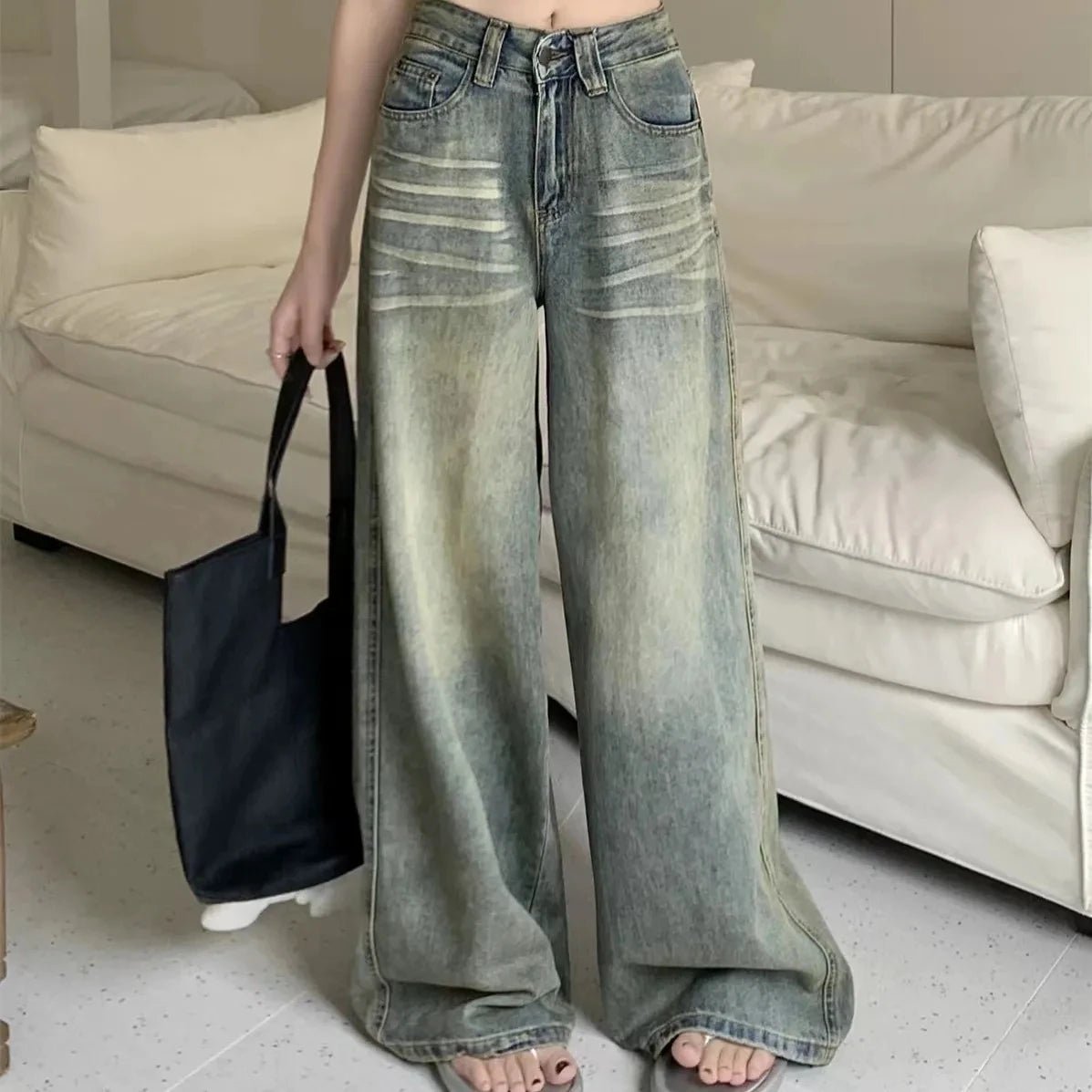 Y2K Loose Straight Leg Jeans Women Trousers Baggy Wide Fit Casual High Waist Retro Washed Vintage Style Women's jeans Jeans - flohmarkt-deutschland.shop