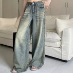 Y2K Loose Straight Leg Jeans Women Trousers Baggy Wide Fit Casual High Waist Retro Washed Vintage Style Women's jeans Jeans - flohmarkt-deutschland.shop