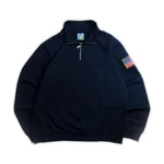 Y2K Vintage Harajuku USA Flag Quarter Zip Sweatshirt American Style Pullover Streetwear Oversized Unisex Casual Long Sleeve Top - flohmarkt-deutschland.shop