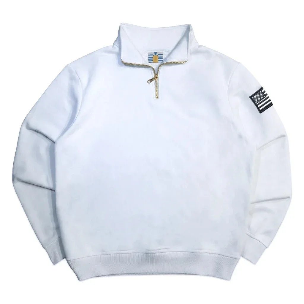 Y2K Vintage Harajuku USA Flag Quarter Zip Sweatshirt American Style Pullover Streetwear Oversized Unisex Casual Long Sleeve Top - flohmarkt-deutschland.shop