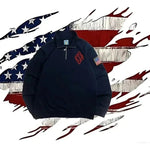 Y2K Vintage Harajuku USA Flag Quarter Zip Sweatshirt American Style Pullover Streetwear Oversized Unisex Casual Long Sleeve Top - flohmarkt-deutschland.shop