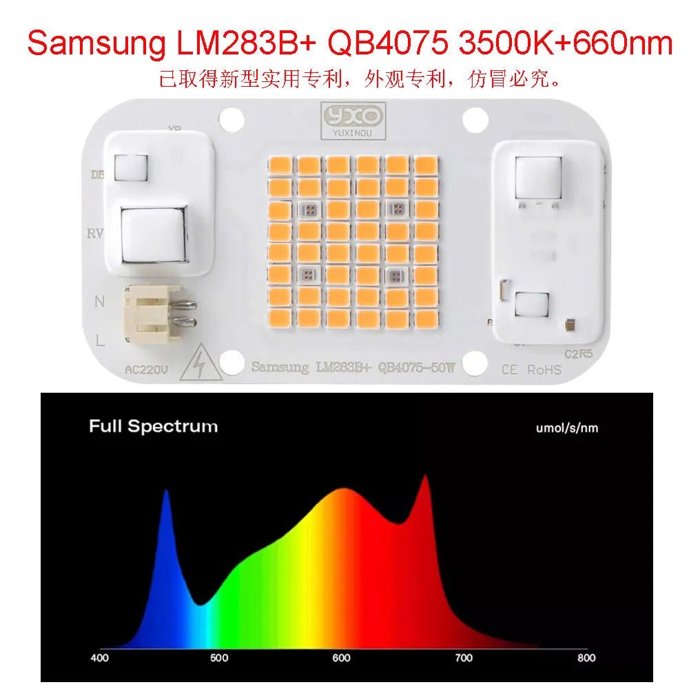YXO COB LED Pflanzenlampe – 20W/30W/50W, Vollspektrum 380-780nm, AC 220V - flohmarkt-deutschland.shop