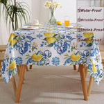 ZitrusTraum Zitronenblume Rechteck Tischdecke - Wasserdichte Waschbare Tischdecke Für Küche Und Esstisch - flohmarkt-deutschland.shop